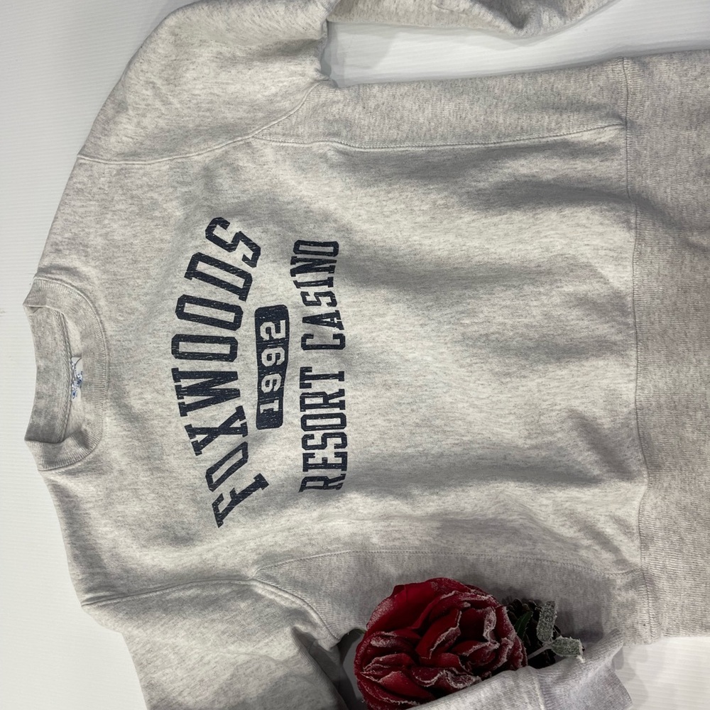 T24- Champion Foxwood resort logo gray Crewneck size S